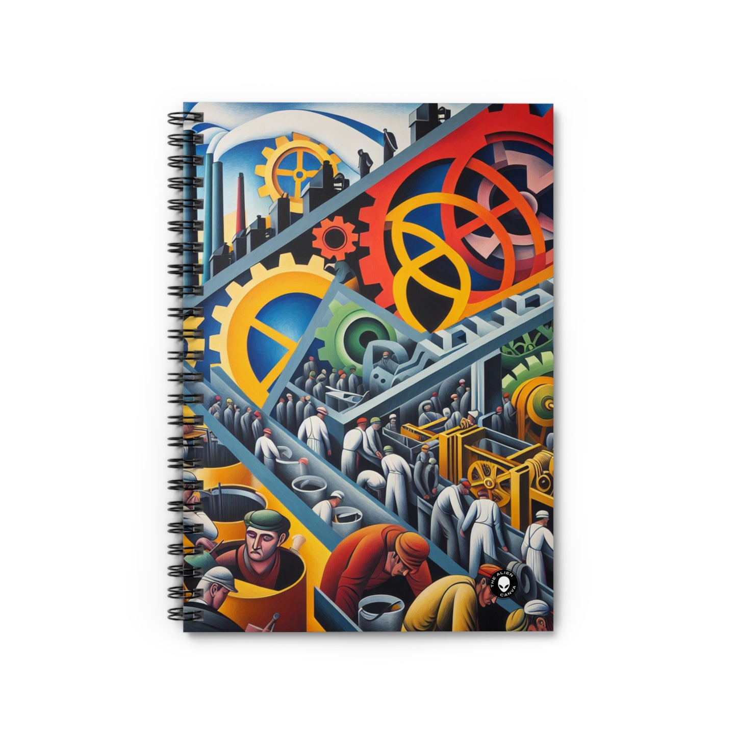 "Constructivisme industriel : engrenages et travail" - The Alien Spiral Notebook (Ruled Line) Constructivisme