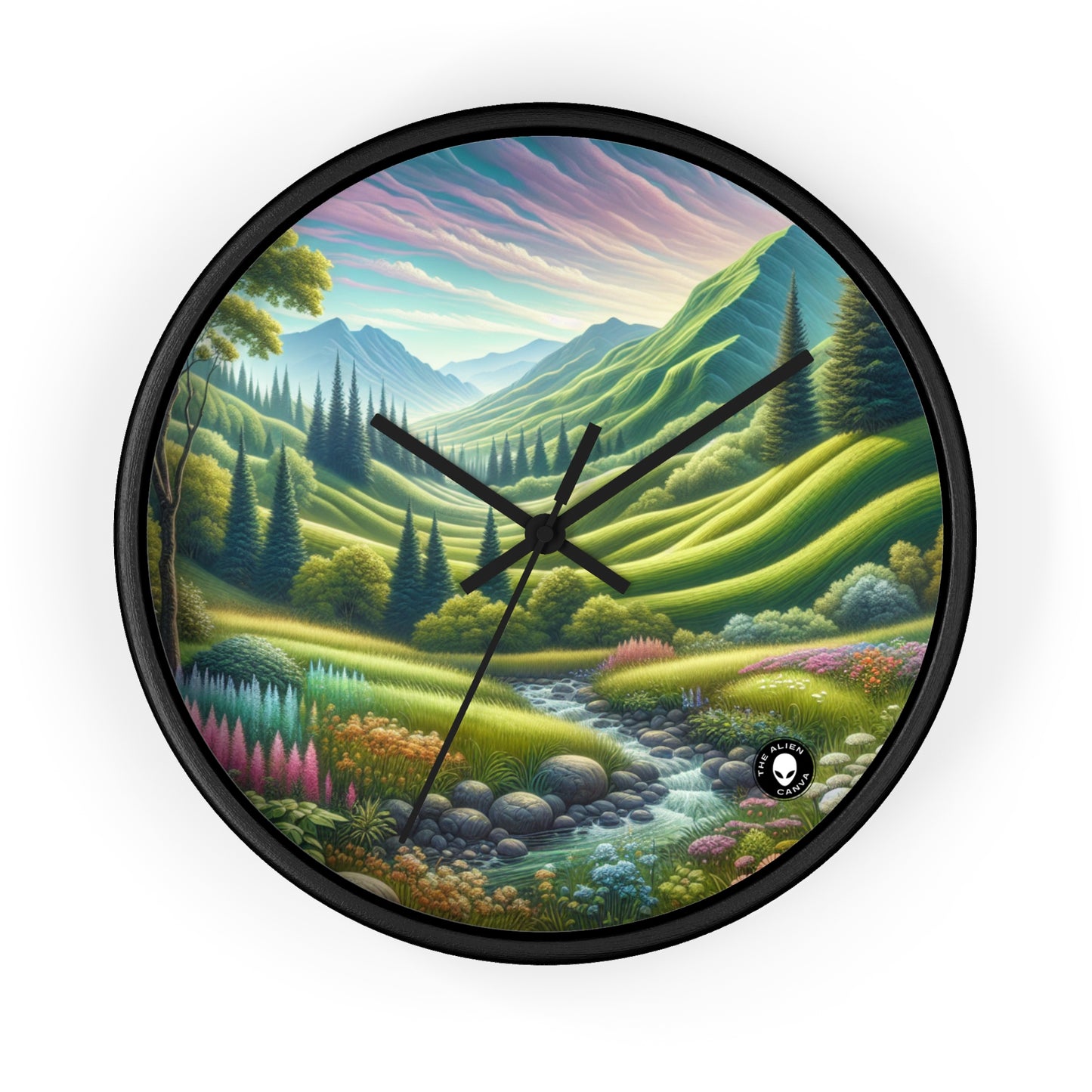 "Saisons en sérénité : un voyage artistique environnemental" - L'horloge murale extraterrestre Art environnemental