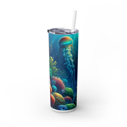 "Beneath the Waves: A Hidden Treasure" - The Alien Maars® Skinny Tumbler with Straw 20oz