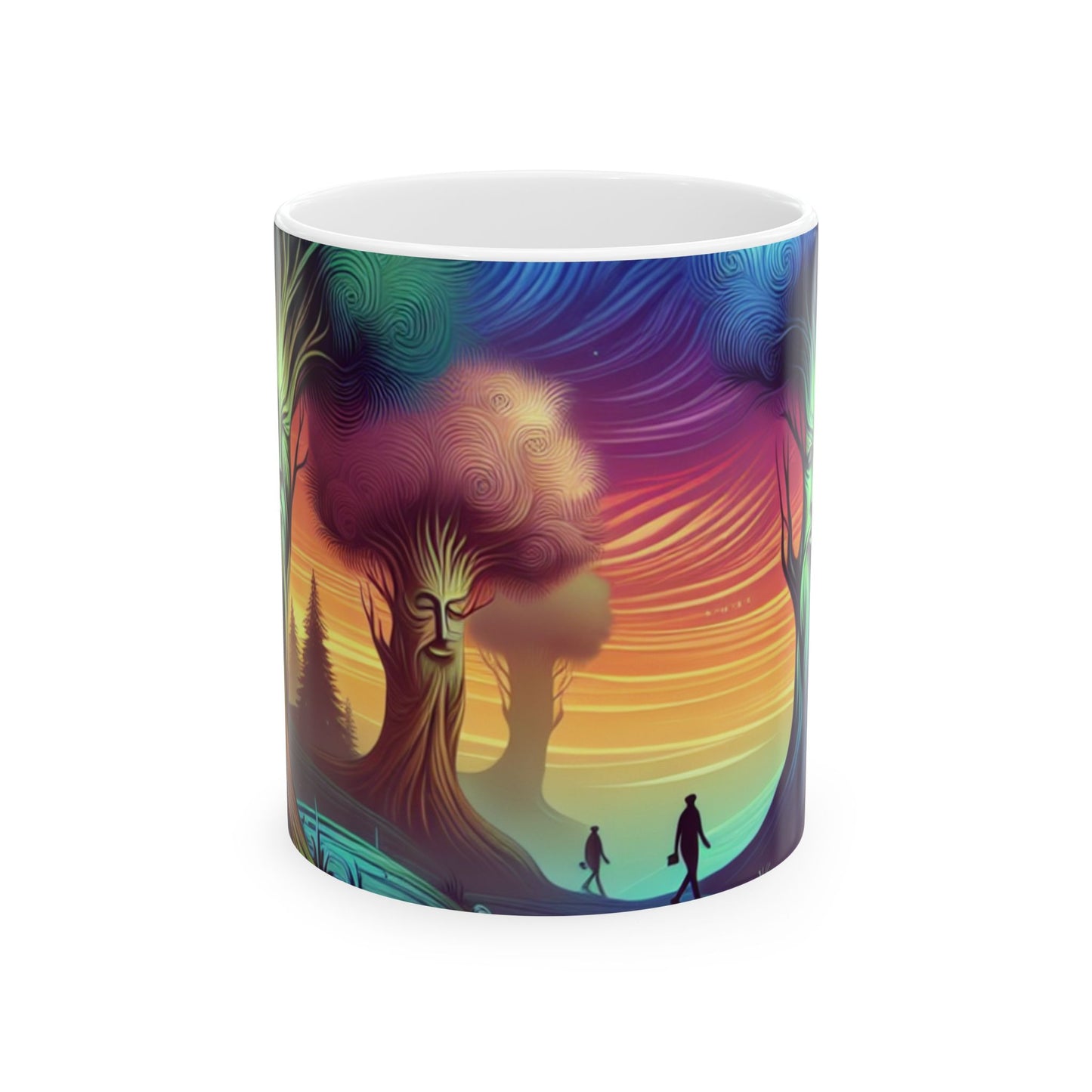 "Árboles susurrantes: secretos del bosque místico" - Taza de cerámica The Alien 11oz