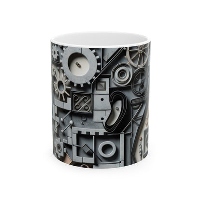 "Temporal Layers: Life's Journey Through Abstract Imagery" - The Alien Ceramic Mug 11oz Conceptual Art