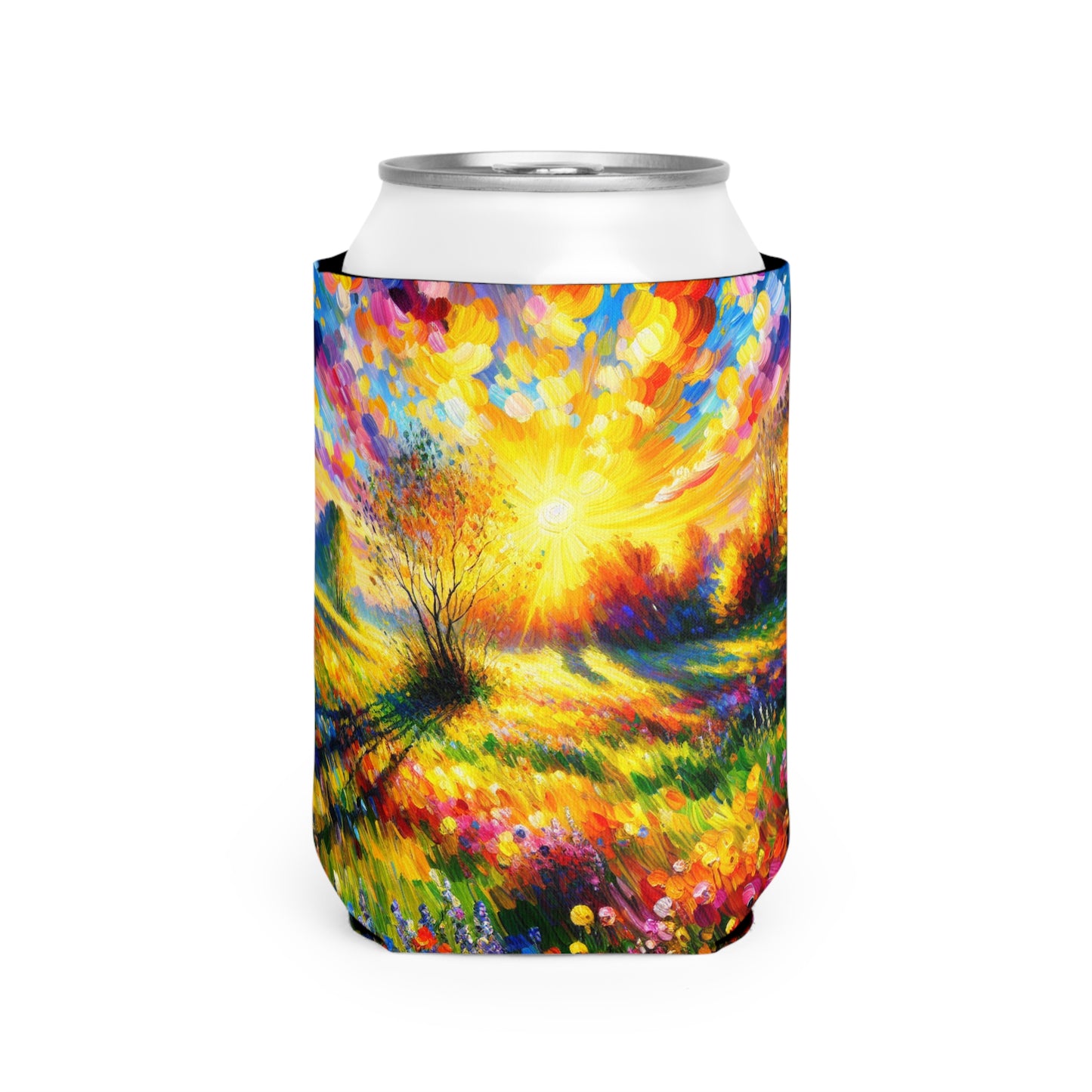 "Vibrant Springtime Sky" - El estilo fauvismo de la funda del enfriador de latas alienígena