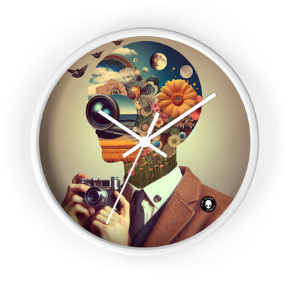 "Nature-Tech Fusion: A Photomontage Exploration" - The Alien Wall Clock Photomontage