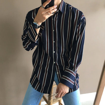 Men's vertical striped shirt