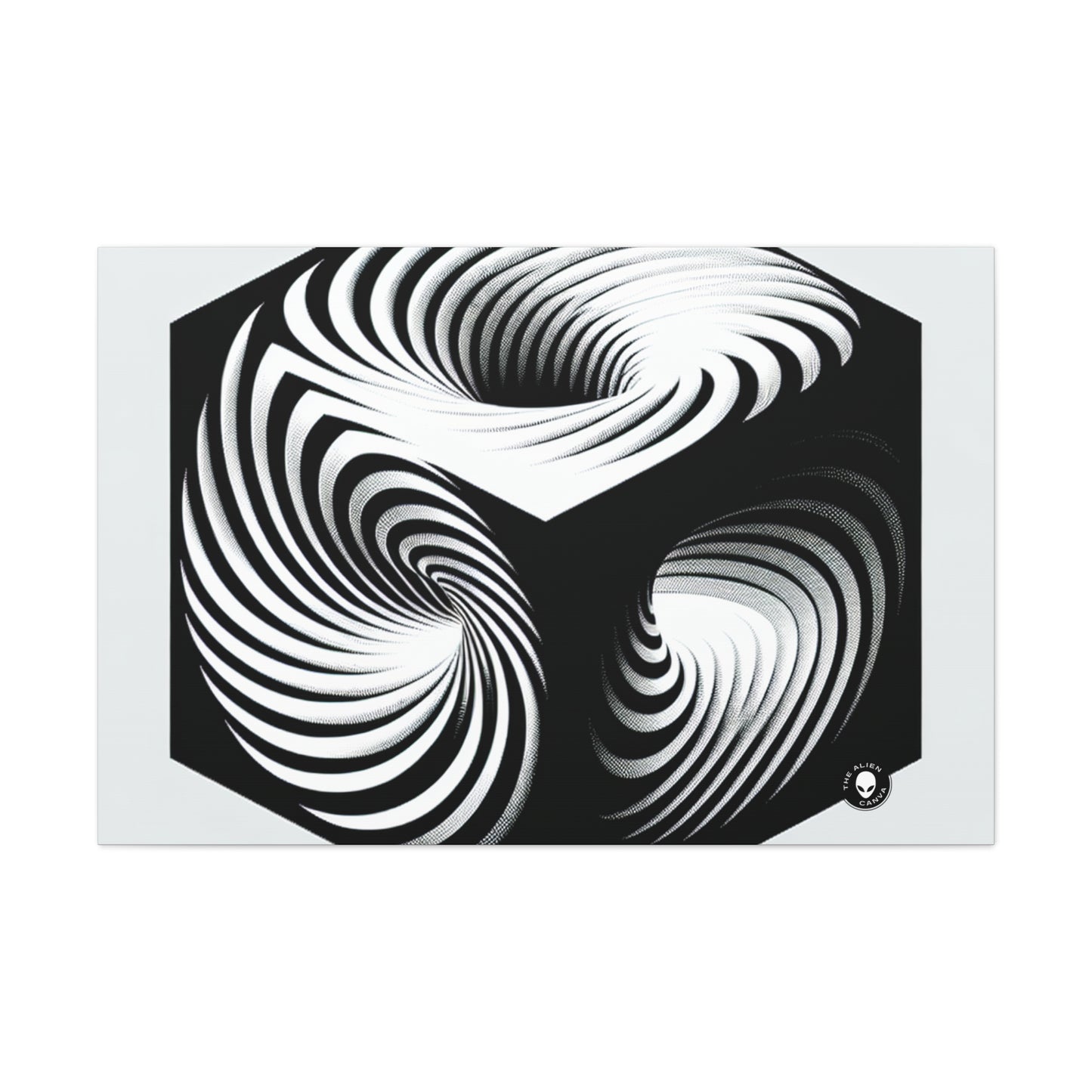 "Convolutional Cube: An Optical Illusion of Unceasing Movement" - The Alien Canva Op Art