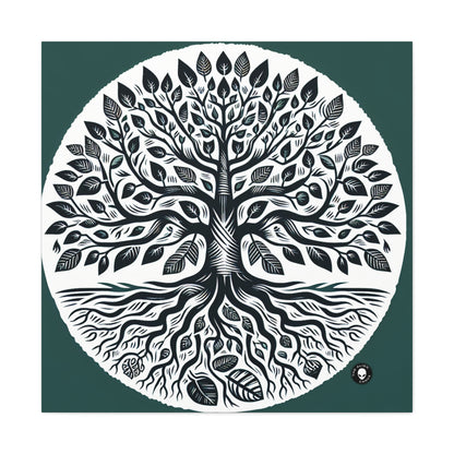 "Modern Woodcut Family Tree" - The Alien Canva Woodcut Printing