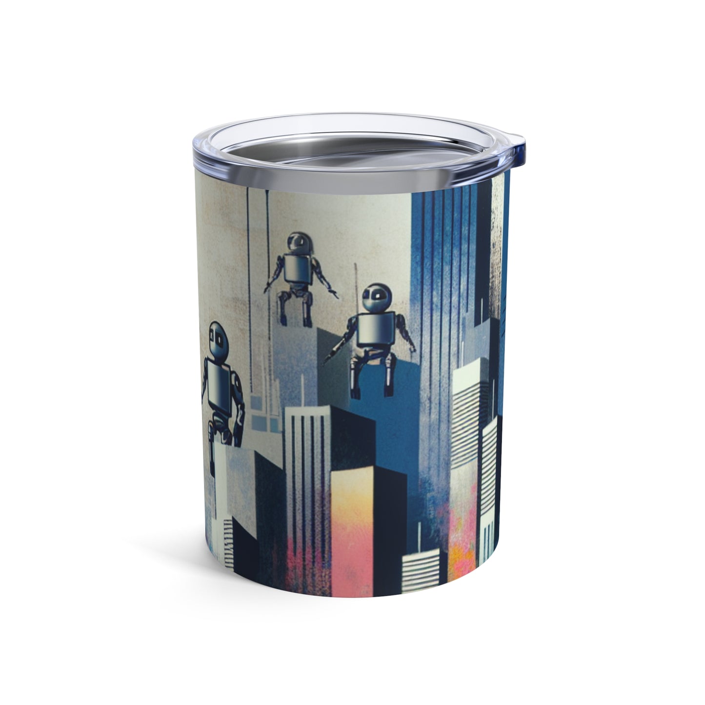 "Paysage urbain robotique : une peinture murale futuriste" - The Alien Tumbler 10oz Street Art / Graffiti