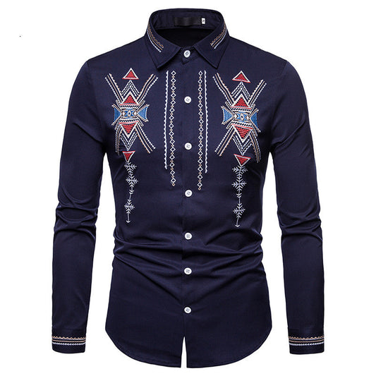 New men's printed palace style embroidery