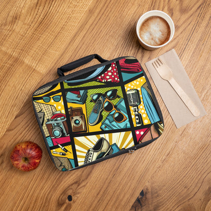 "Pop Art Apparel: A Collage of Vintage Style" - The Alien Lunch Bag pop art Style