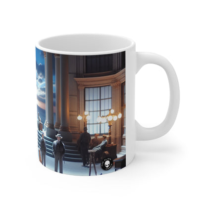 Title: "Ocean Symphony: A Photorealistic Ode to the Crashing Waves" - The Alien Ceramic Mug 11oz Photorealism