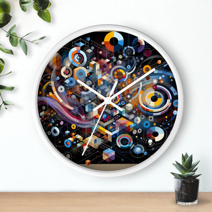 "Un momento geométrico en el tiempo" - El reloj de pared alienígena Arte digital