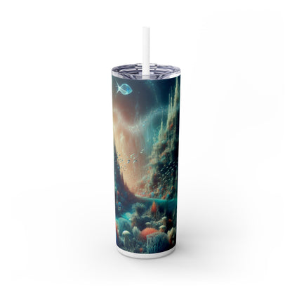 "Paisaje onírico de las profundidades marinas": vaso estrecho con pajita de 20 oz de Alien Maars®