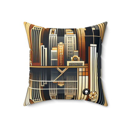 "Luxe Deco: Artistic Elegance at The Grand Hotel"- The Alien Spun Polyester Square Pillow Art Deco