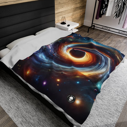 "Galactic Vortex: The Colorful Dance of Stars and Planets" - The Alien Velveteen Plush Blanket