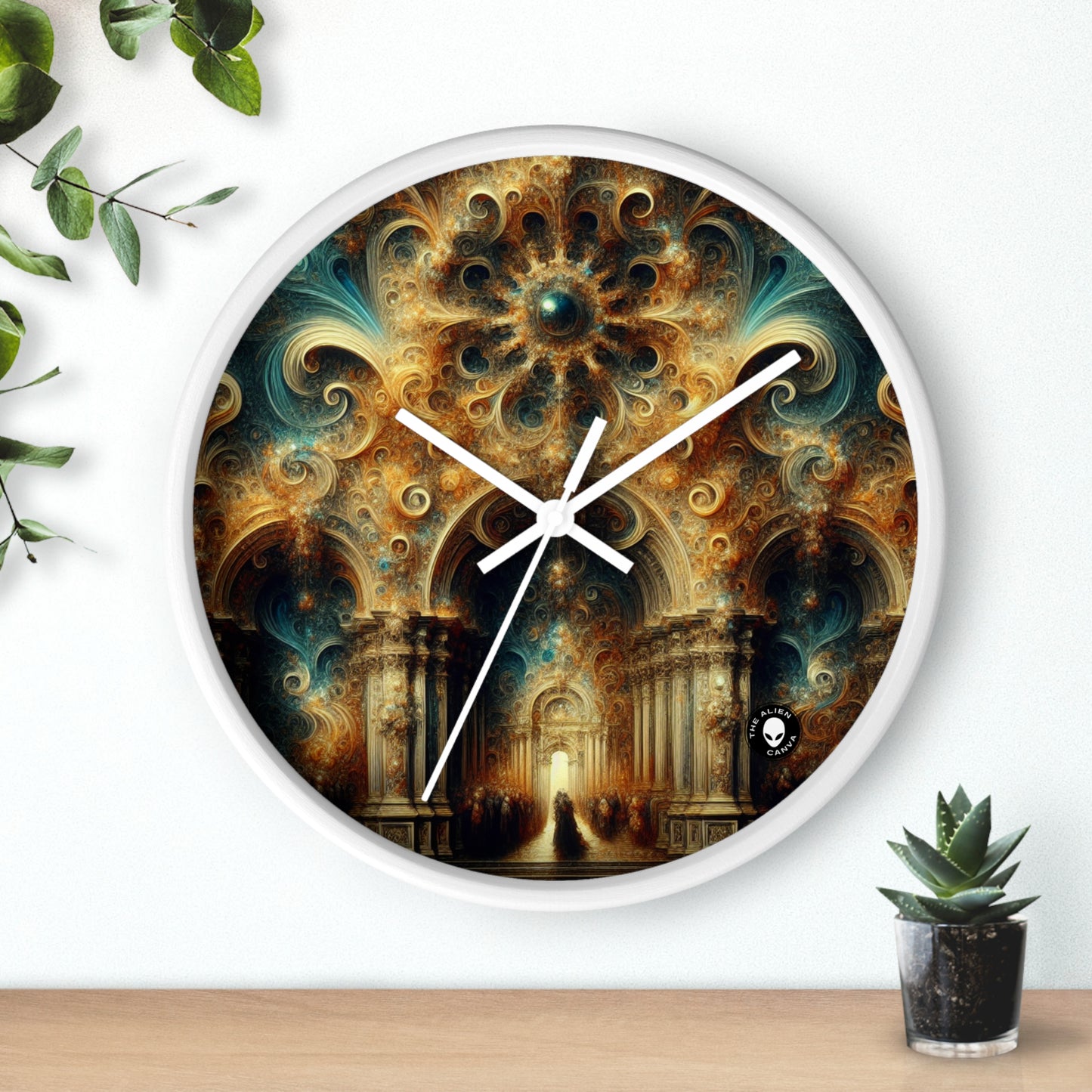 "Opulent Feasting: A Baroque Banquet" - The Alien Wall Clock Baroque