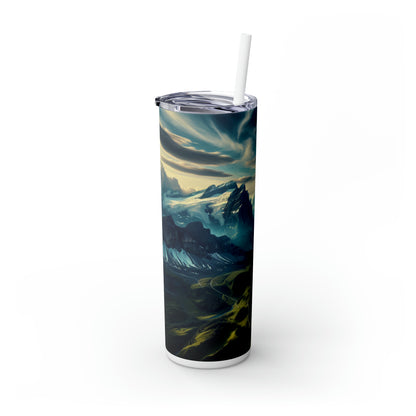 "Dripping Delight : Fraise hyperréaliste" - The Alien Maars® Skinny Tumbler avec paille 20oz Hyperréalisme