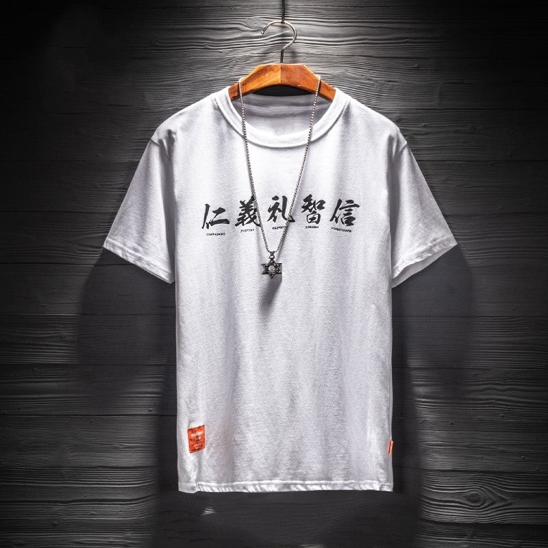 Summer new short sleeve men's printed loose T-sleeves