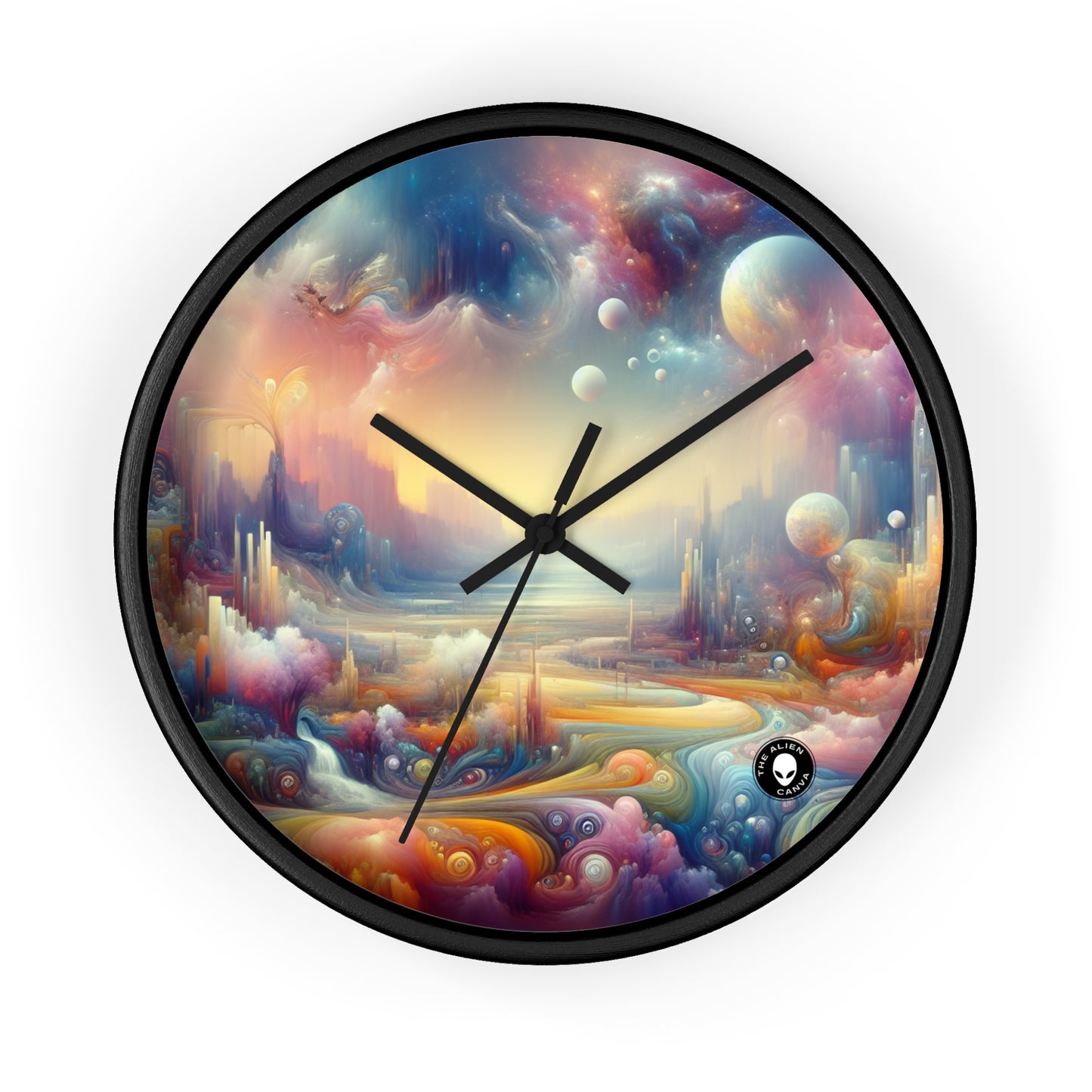 "Dreamscape Delights: A Surreal Painting" - The Alien Wall Clock