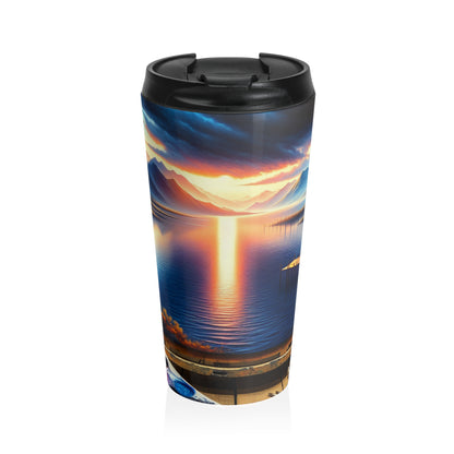 "Bountiful Harvest: A Hyperrealistic Fruit Bowl" - The Alien Stainless Steel Travel Mug Hyperrealism