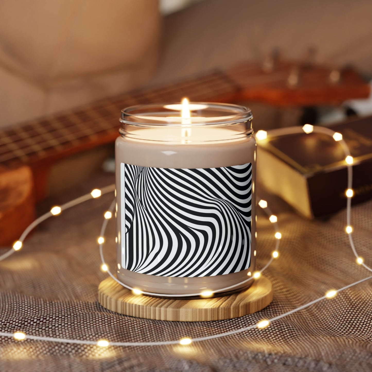 "Optical Illusion Wave" - The Alien Scented Soy Candle 9oz Op Art Style