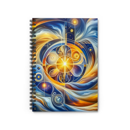 "Ascending Divinity: A Spiritual Awakening in Vibrant Geometry" - The Alien Spiral Notebook (Ruled Line) Religious Art Style