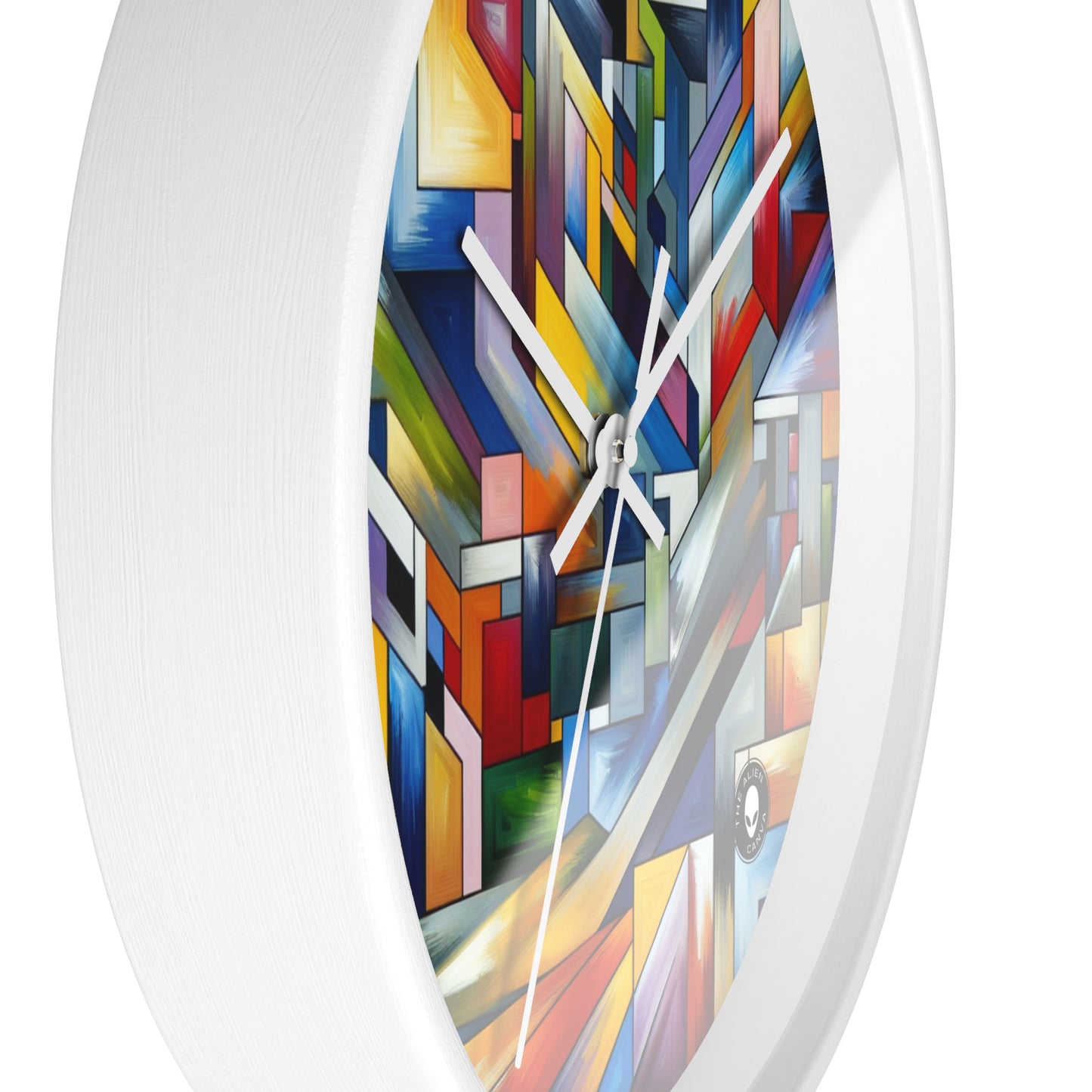 "City Pulse: A Vibrant Nighttime Geometric Journey" - The Alien Wall Clock Hard-edge Painting