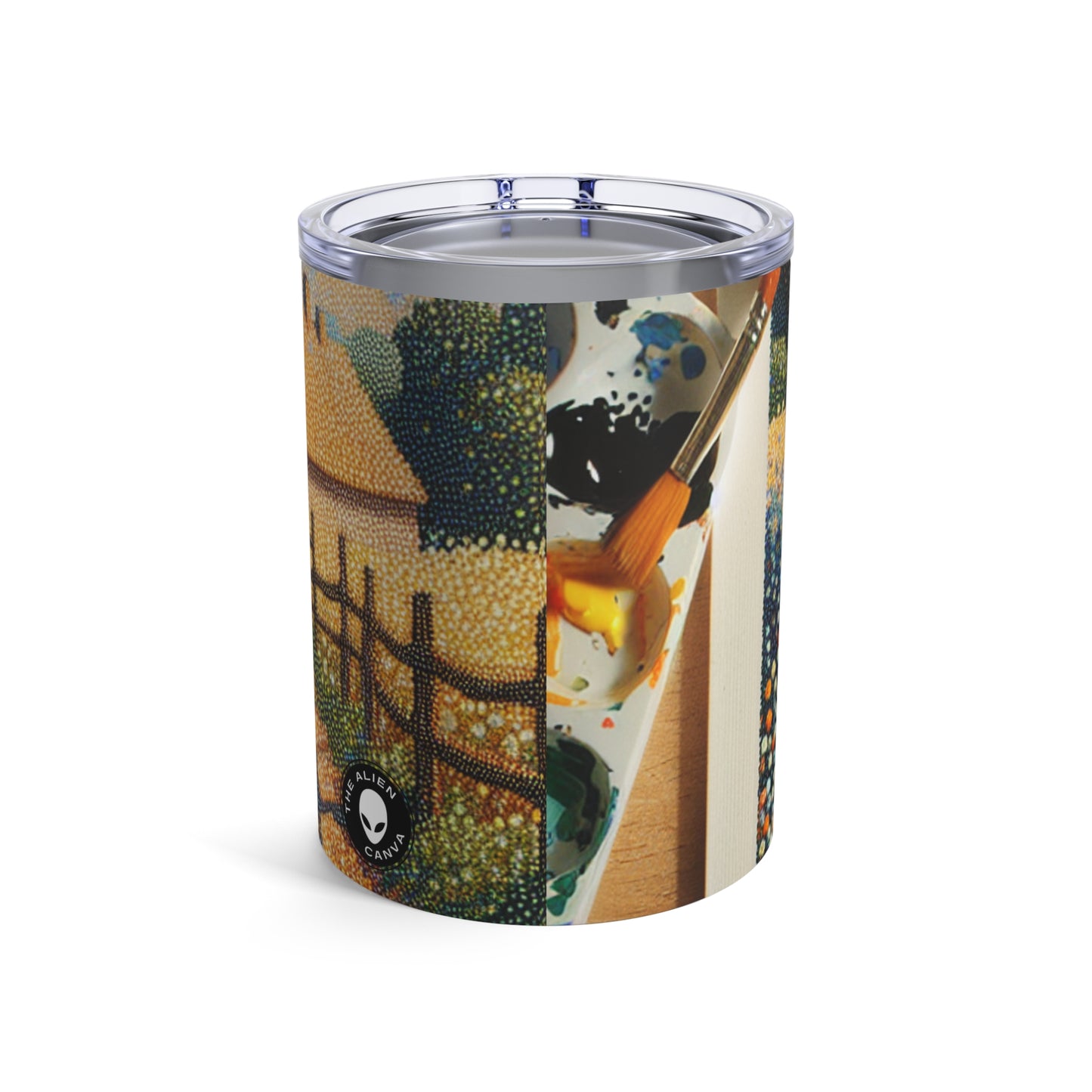 "Autumn Bliss: Pointillism Forest" - The Alien Tumbler 10oz Pointillism