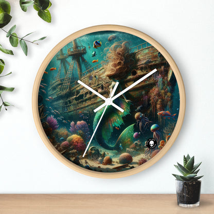 "Mermaid's Treasure: Exploring the Sunken Shipwreck" - The Alien Wall Clock