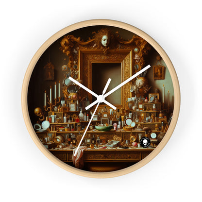 "The Vanity of Luxury: A Modernized Vanitas" - The Alien Wall Clock Vanitas Painting