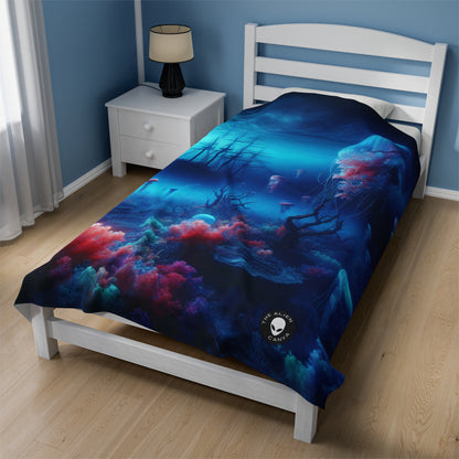 "Jellyfish Haven: A Surreal Underwater World" - The Alien Velveteen Plush Blanket