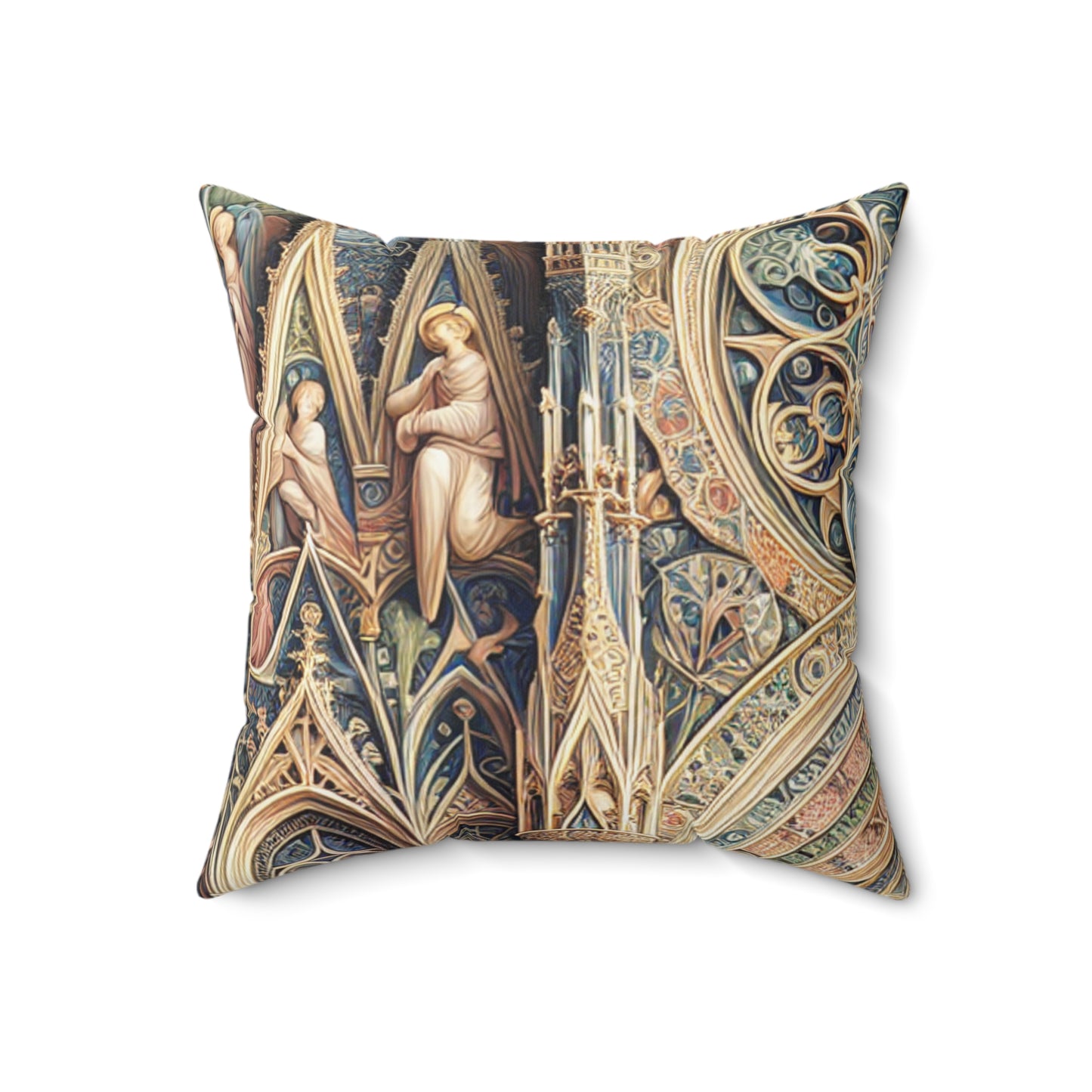 "Harmony of Angels: Celestial Serenade at Dusk"- The Alien Spun Polyester Square Pillow International Gothic