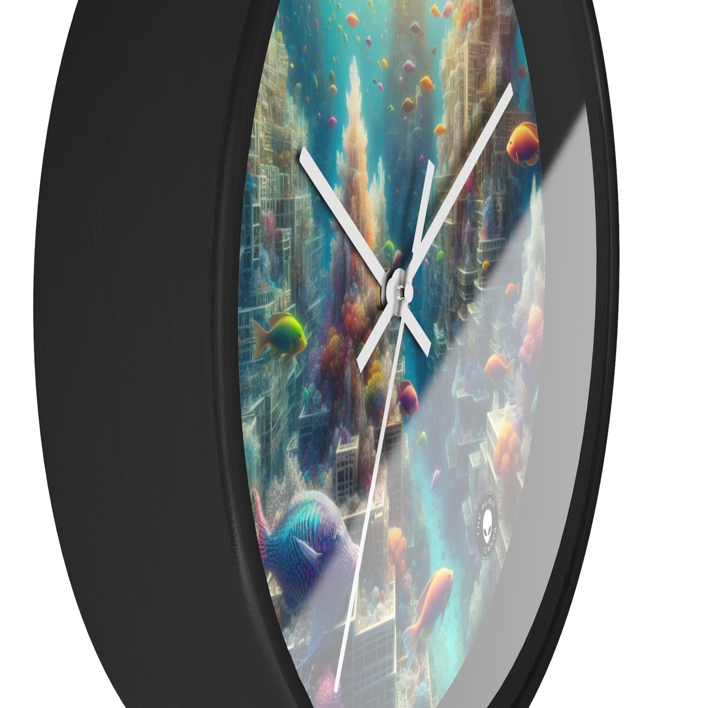 "Coralline City: A Surreal Underwater Wonderland" - The Alien Wall Clock