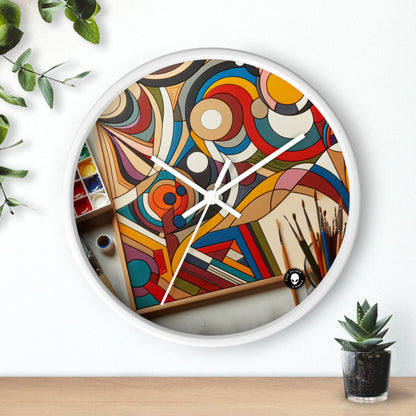 "Caos de la vida nocturna: un tributo abstracto dinámico a la energía vibrante de la ciudad" - El arte abstracto del reloj de pared alienígena