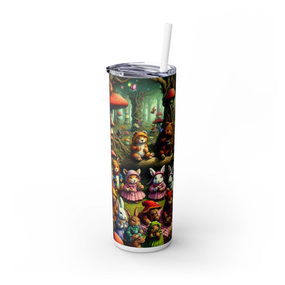 "Fantastical Forest Picnic: Animal Fashion Show" - The Alien Maars® Skinny Tumbler with Straw 20oz