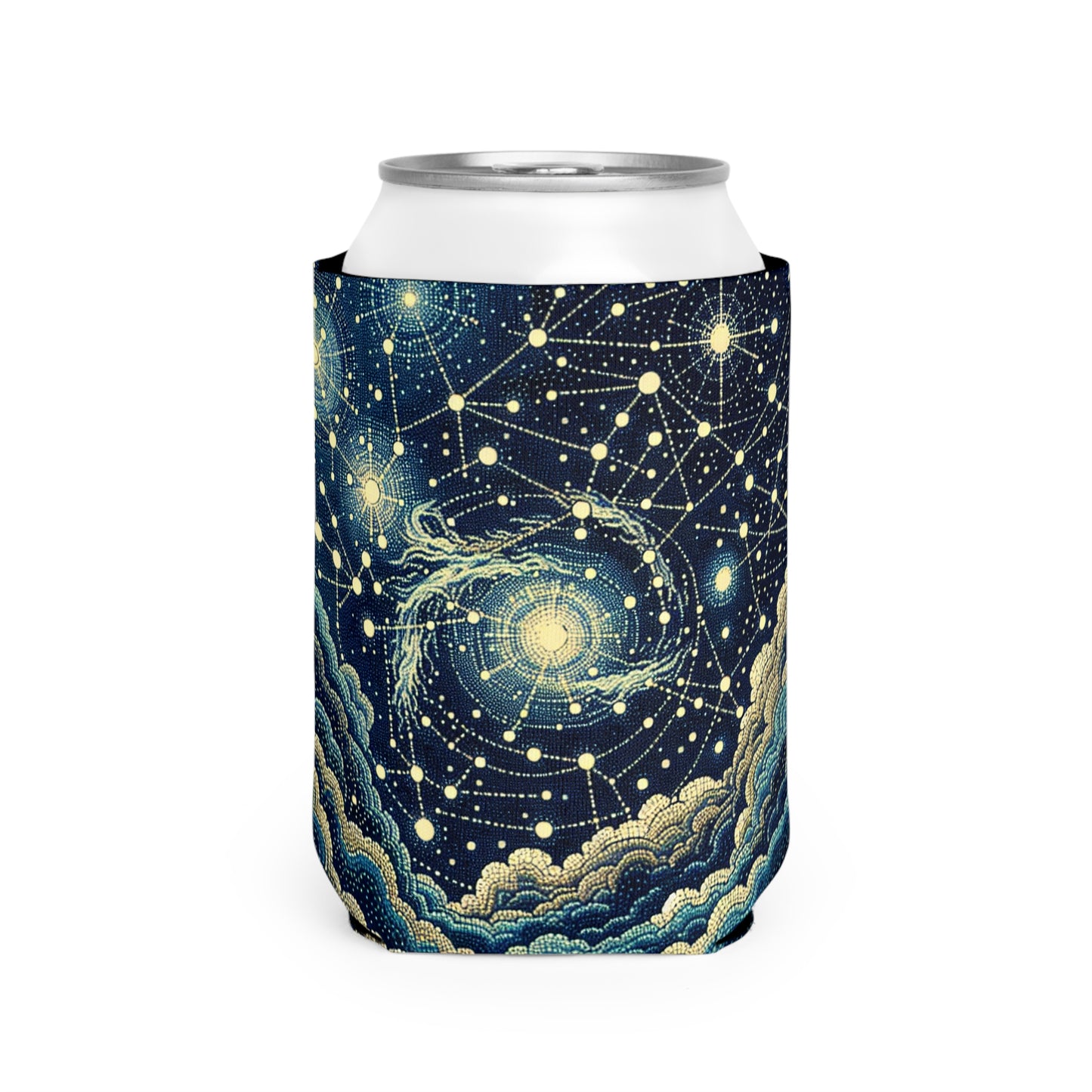 "Dotting the Heavens" - Le style pointillisme de la pochette Alien Can Cooler