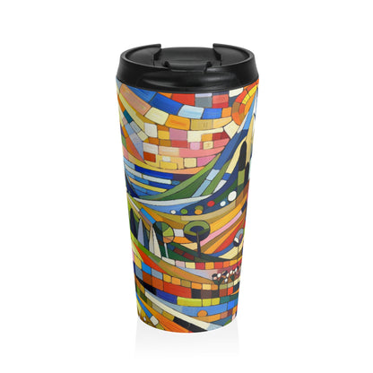 "Picnic Party in the Meadow" - The Alien Stainless Steel Travel Mug Naïve Art