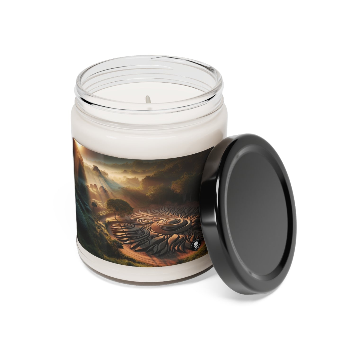 "Nature's Tapestry: Harmonious Geometric Art Installation" - The Alien Scented Soy Candle 9oz Land Art