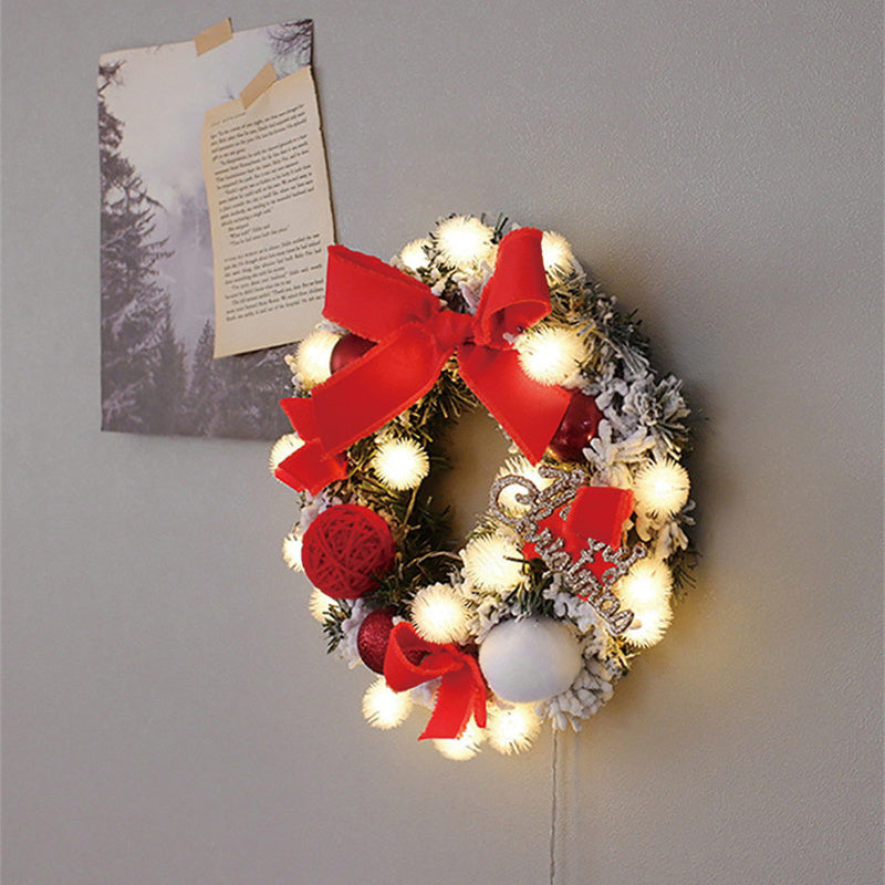 Décoration de paquet de couronne de guirlande lumineuse LED pendentif de noël multicolore