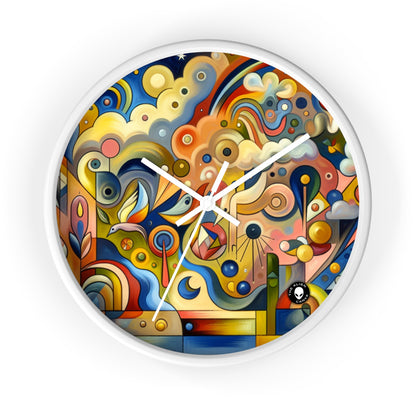 "Tiny Town in a Fishbowl" - The Alien Wall Clock Naïve Surrealism