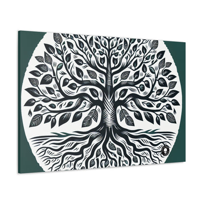 "Modern Woodcut Family Tree" - The Alien Canva Woodcut Printing