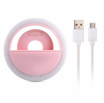 Luz de relleno para teléfono móvil, modelo de carga USB rk12, temporizador automático para teléfono móvil, luz de relleno de belleza