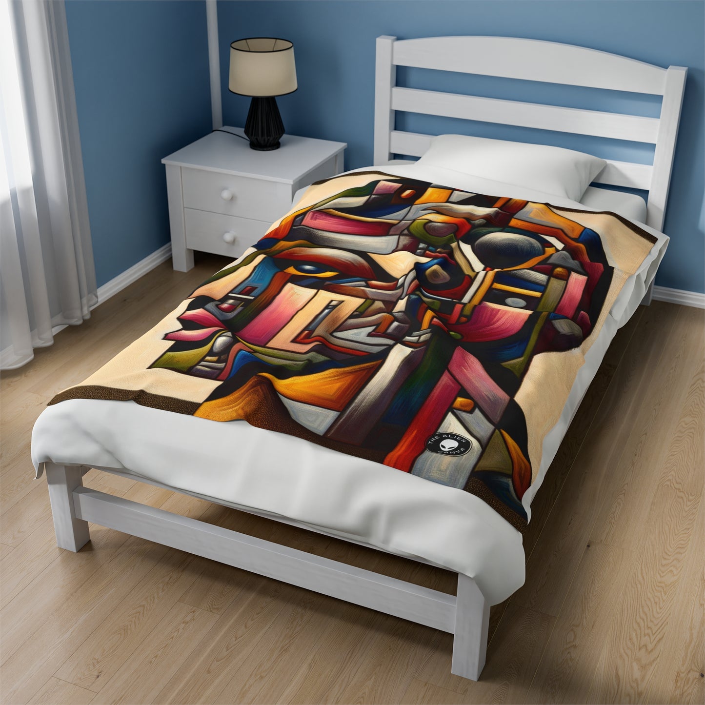 "My Cubist Reflection" - The Alien Velveteen Plush Blanket Cubism