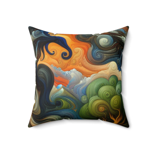 "Fusion of Aesthetics: Exploring Artistic Styles in Harmony"- The Alien Spun Polyester Square Pillow Stules