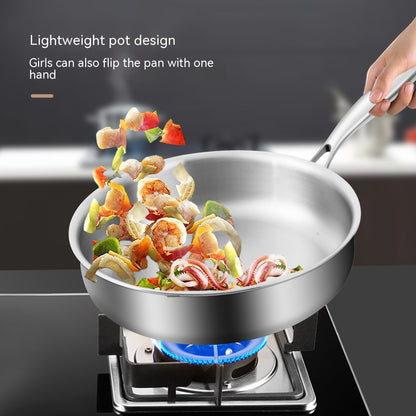 316L Stainless Steel Frying Uncoated Household Pan