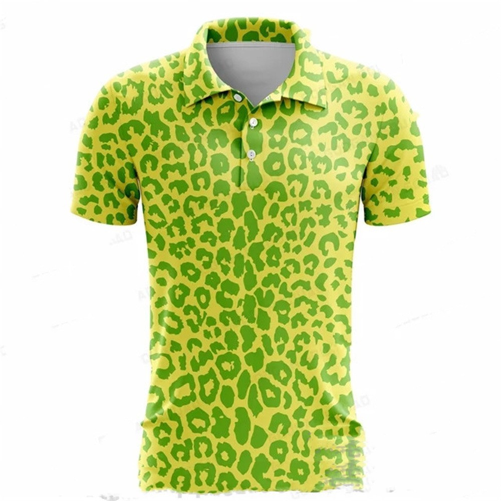 Summer Golf Polo Shirt Men's Printed Short Sleeve