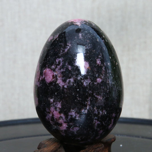 Natural Crystal Plum Tourmaline Stone Egg Ore Specimen Ornaments