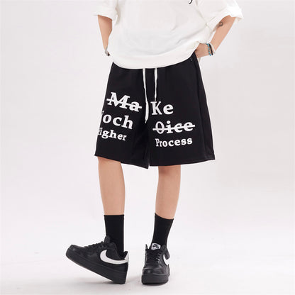 Men's American-style Letter Printed Shorts