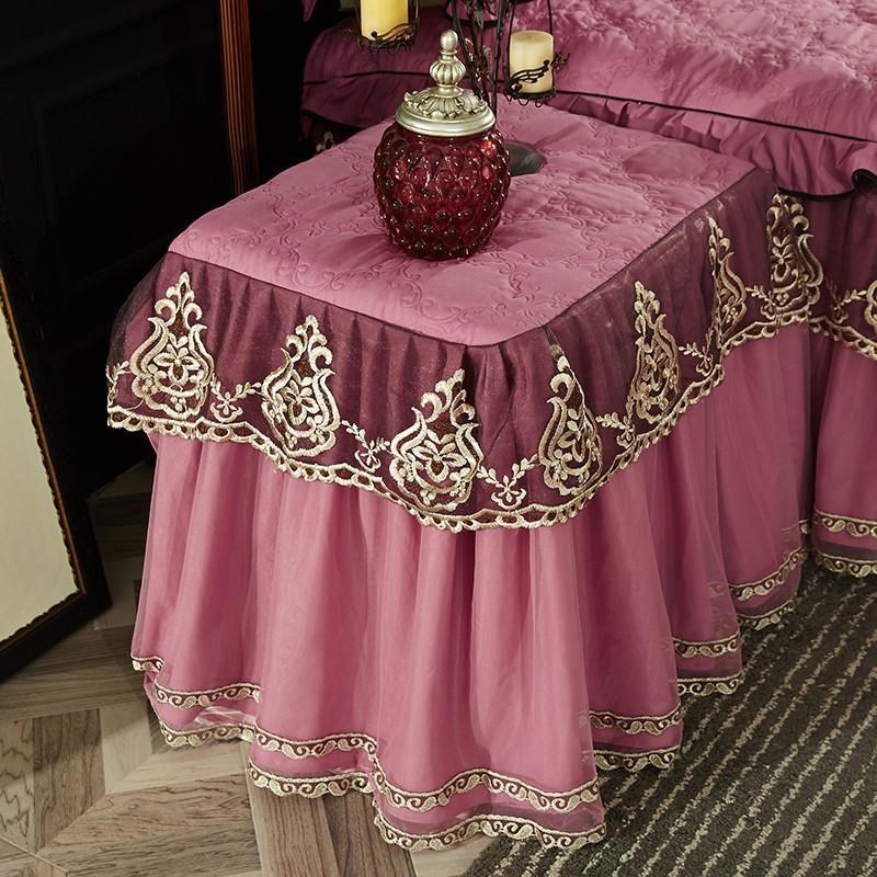 Housse en dentelle, housse anti-poussière tout compris, en tissu, serviette polyvalente pour Table de chevet, coussin de style européen