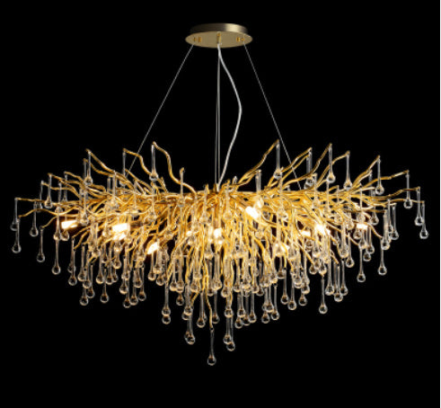 Postmodern Light Luxury Chandelier Water Drop Crystal Lamp Atmosphere