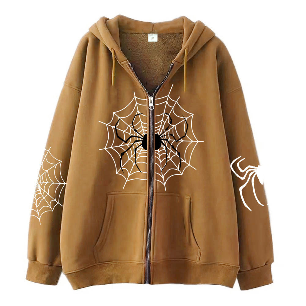 Pull zippé araignée Décoration d'Halloween